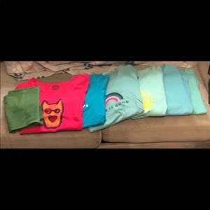 Lot of 7 Life Is Good T-Shirts Cute Y2K (Size: L)